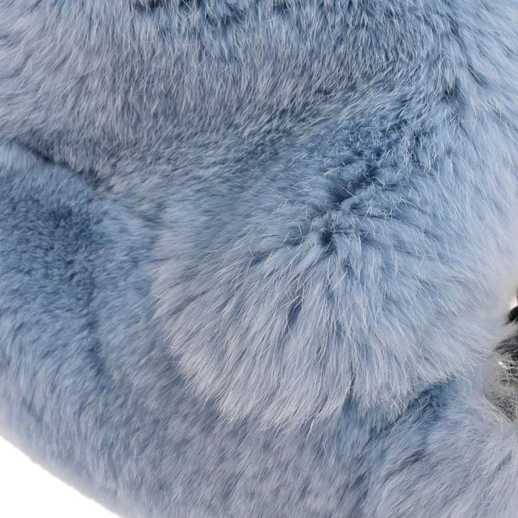 Chanel 2002-2003 Blue Lapin Fur Handbag