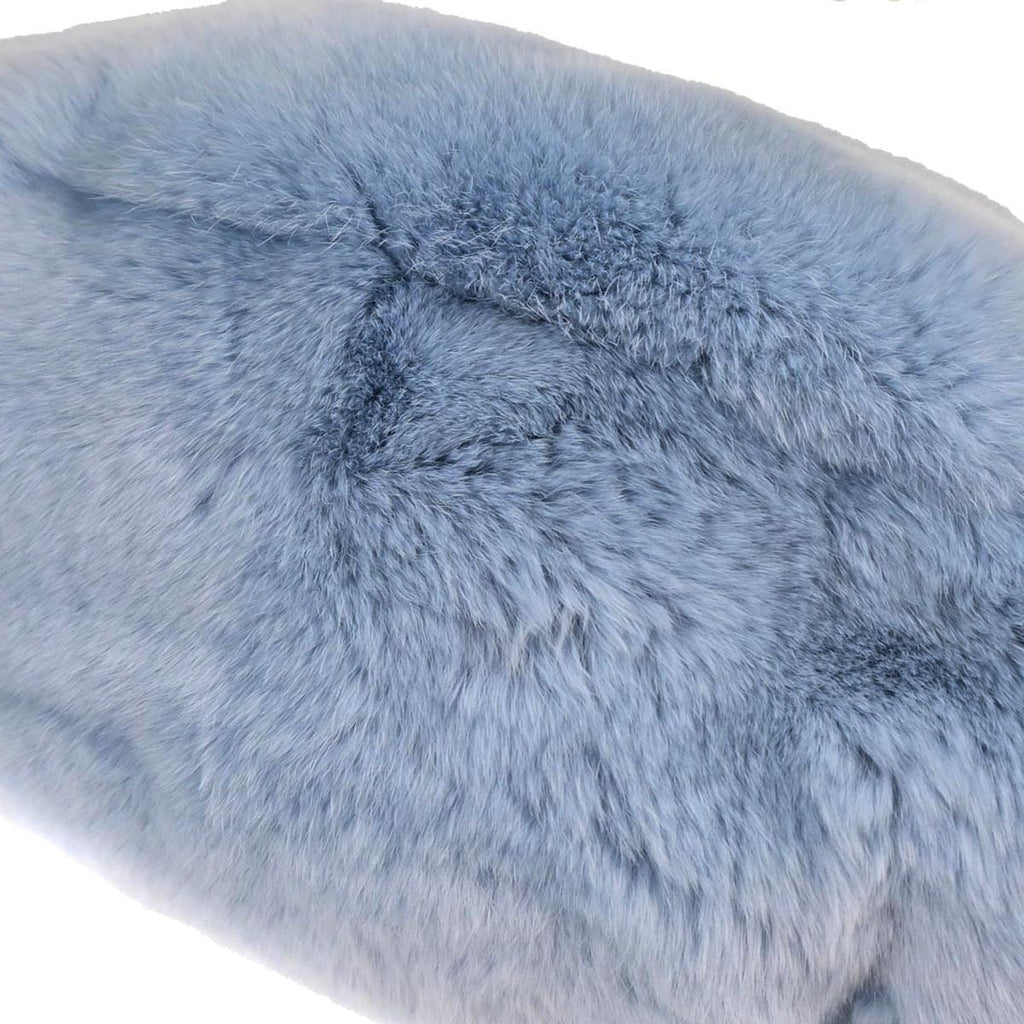 Chanel 2002-2003 Blue Lapin Fur Handbag