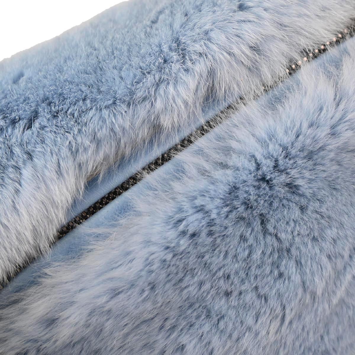 Chanel 2002-2003 Blue Lapin Fur Handbag