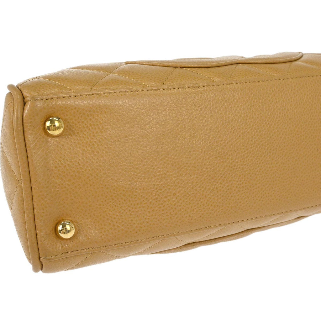 Chanel Beige Caviar Skin Bowling Bag 27