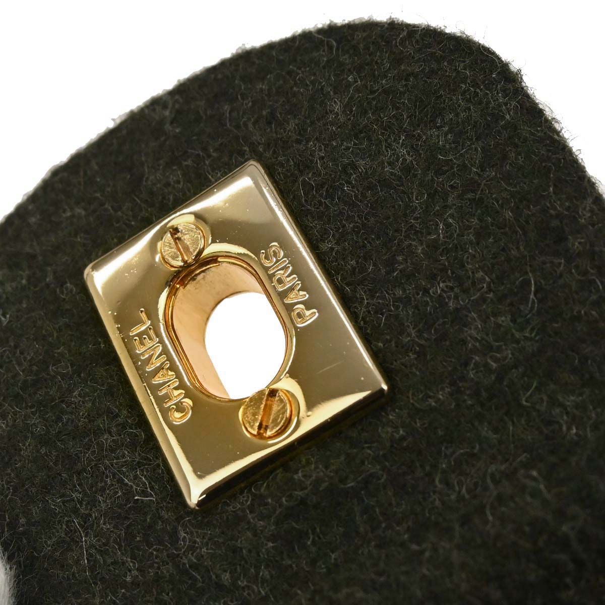 Chanel 1989-1991 Moss Green Wool Medium Classic Double Flap Shoulder Bag
