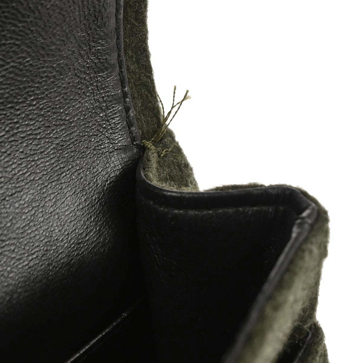 Chanel 1989-1991 Moss Green Wool Medium Classic Double Flap Shoulder Bag