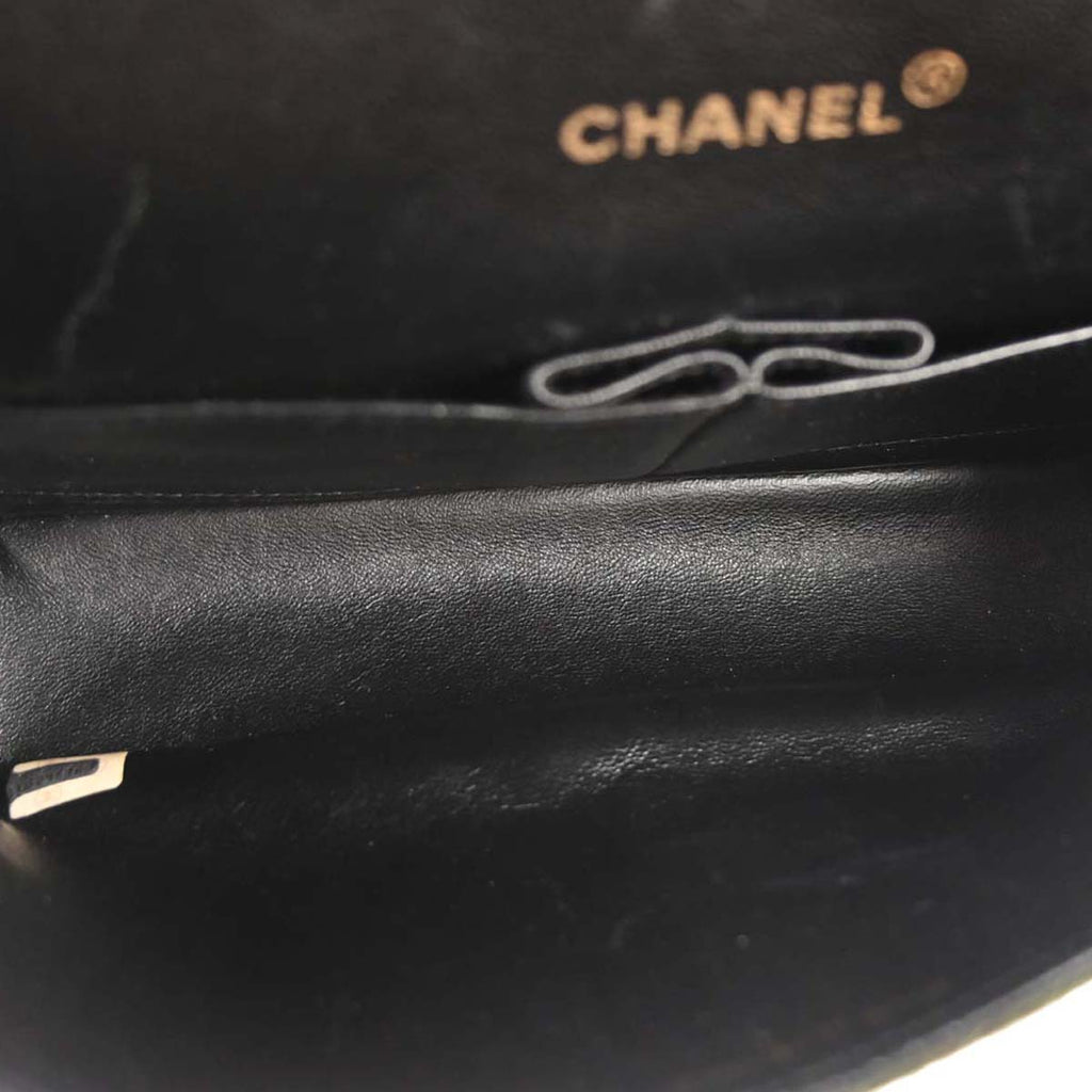 Chanel 1989-1991 Moss Green Wool Medium Classic Double Flap Shoulder Bag