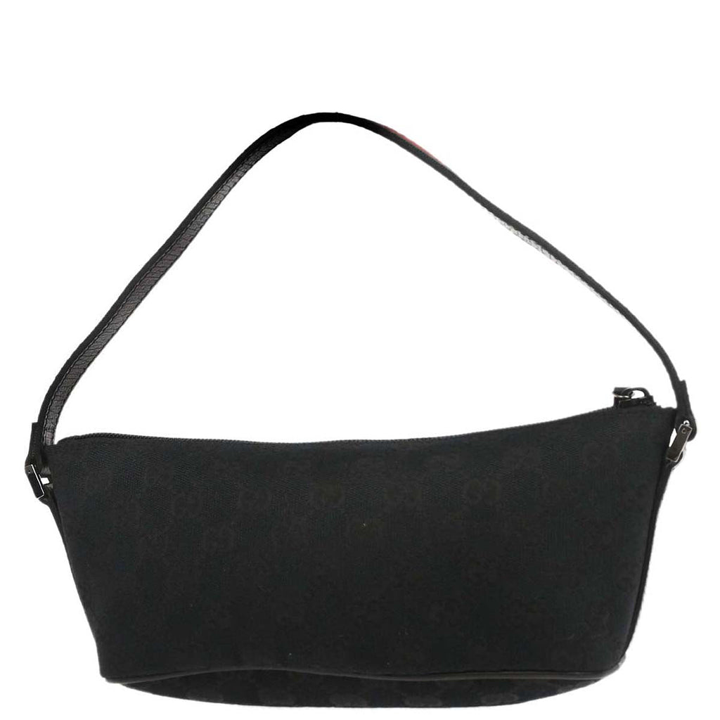 Gucci Black Canvas Sherry Line GG Handbag
