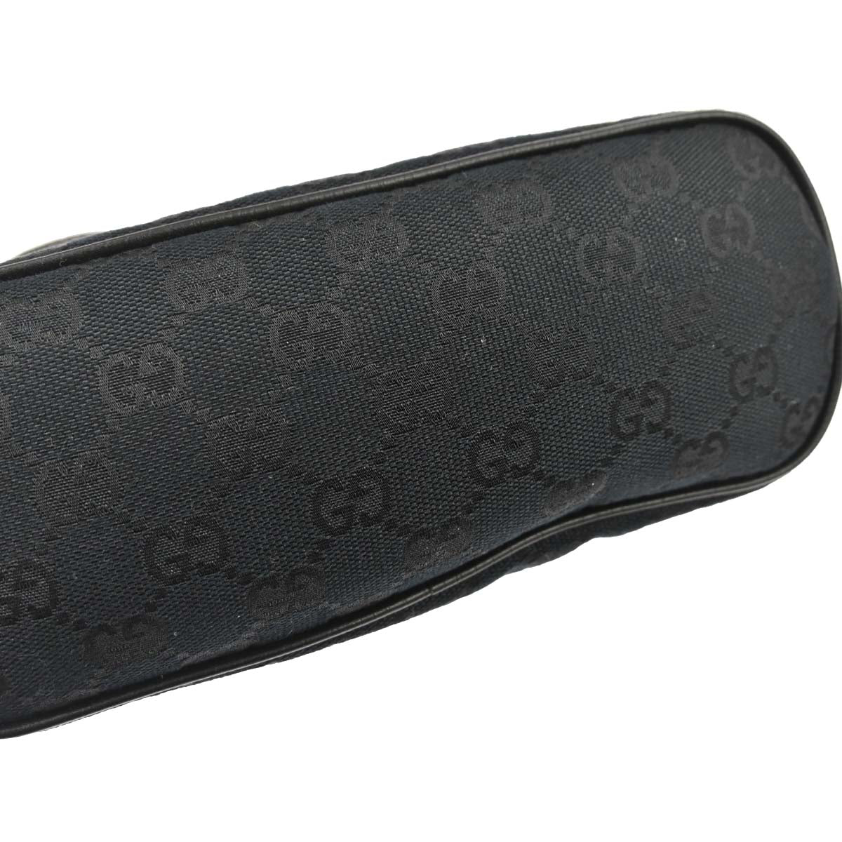 Gucci Black Canvas Sherry Line GG Handbag