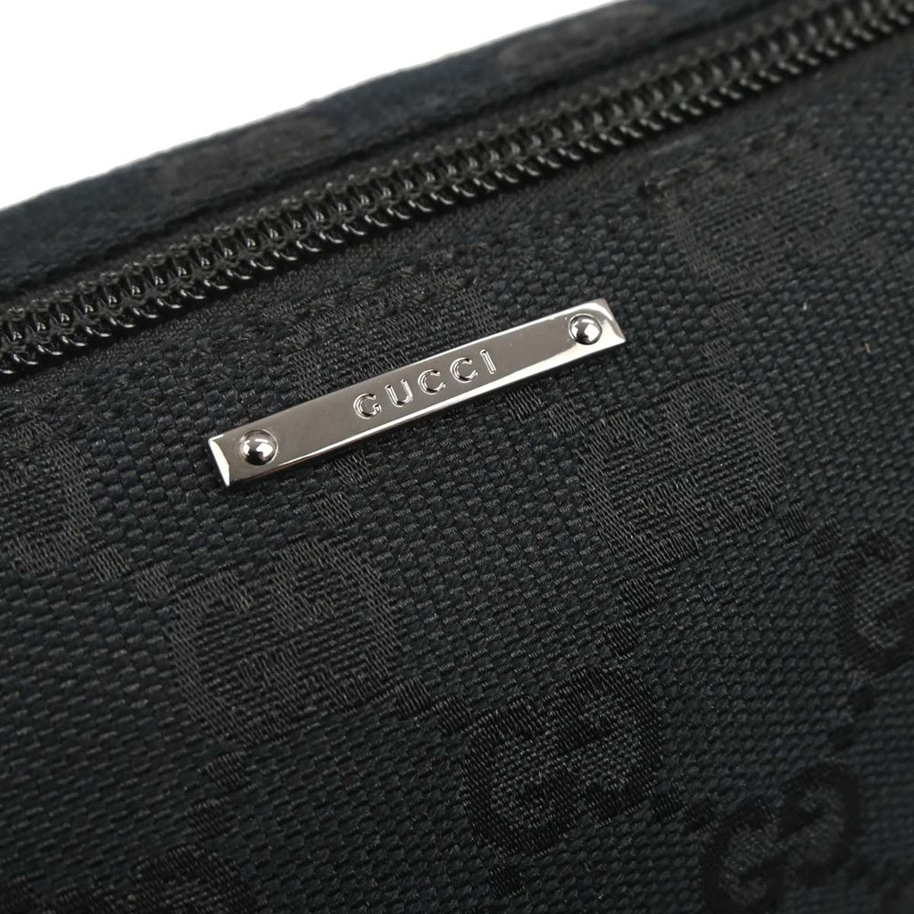 Gucci Black Canvas Sherry Line GG Handbag