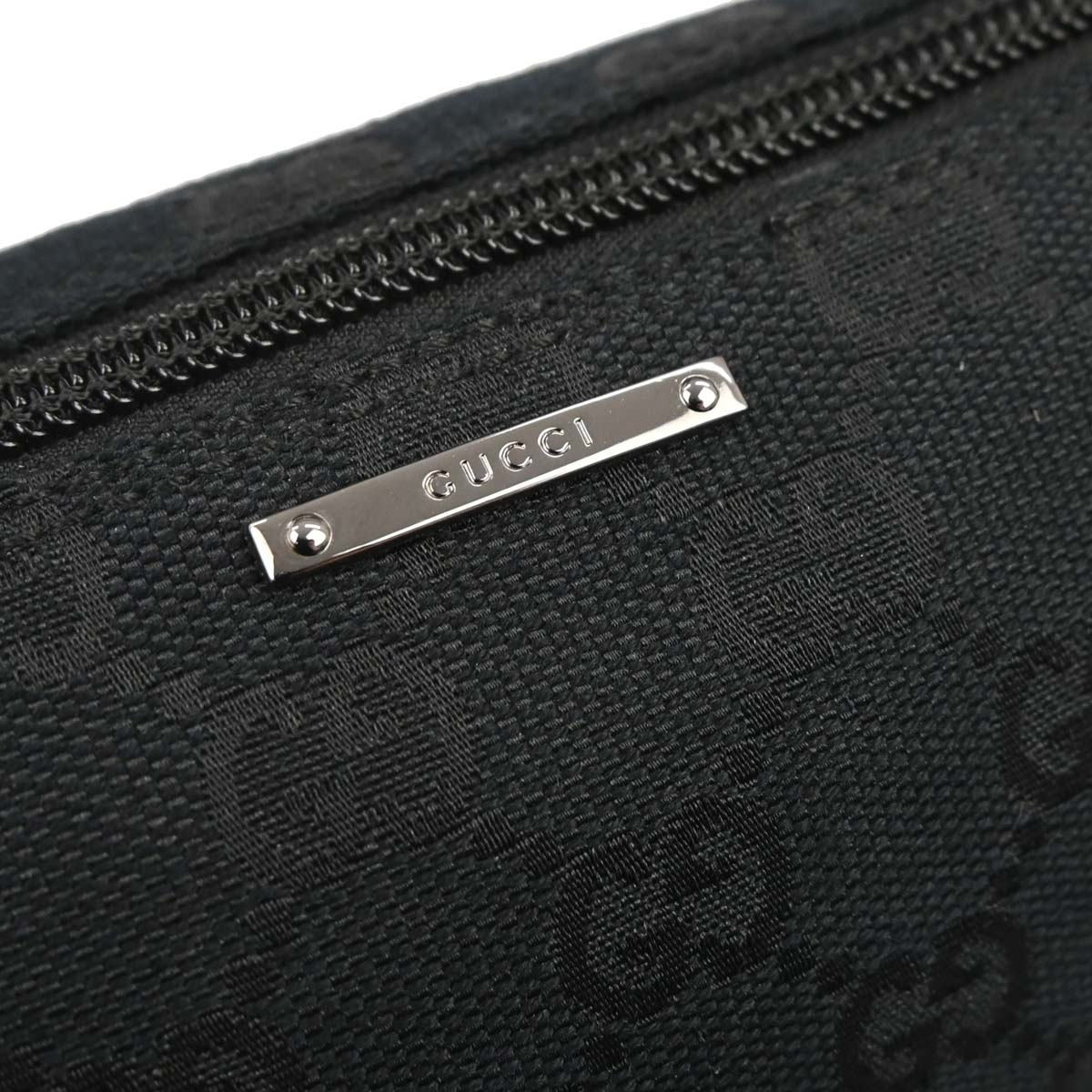 Gucci Black Canvas Sherry Line GG Handbag