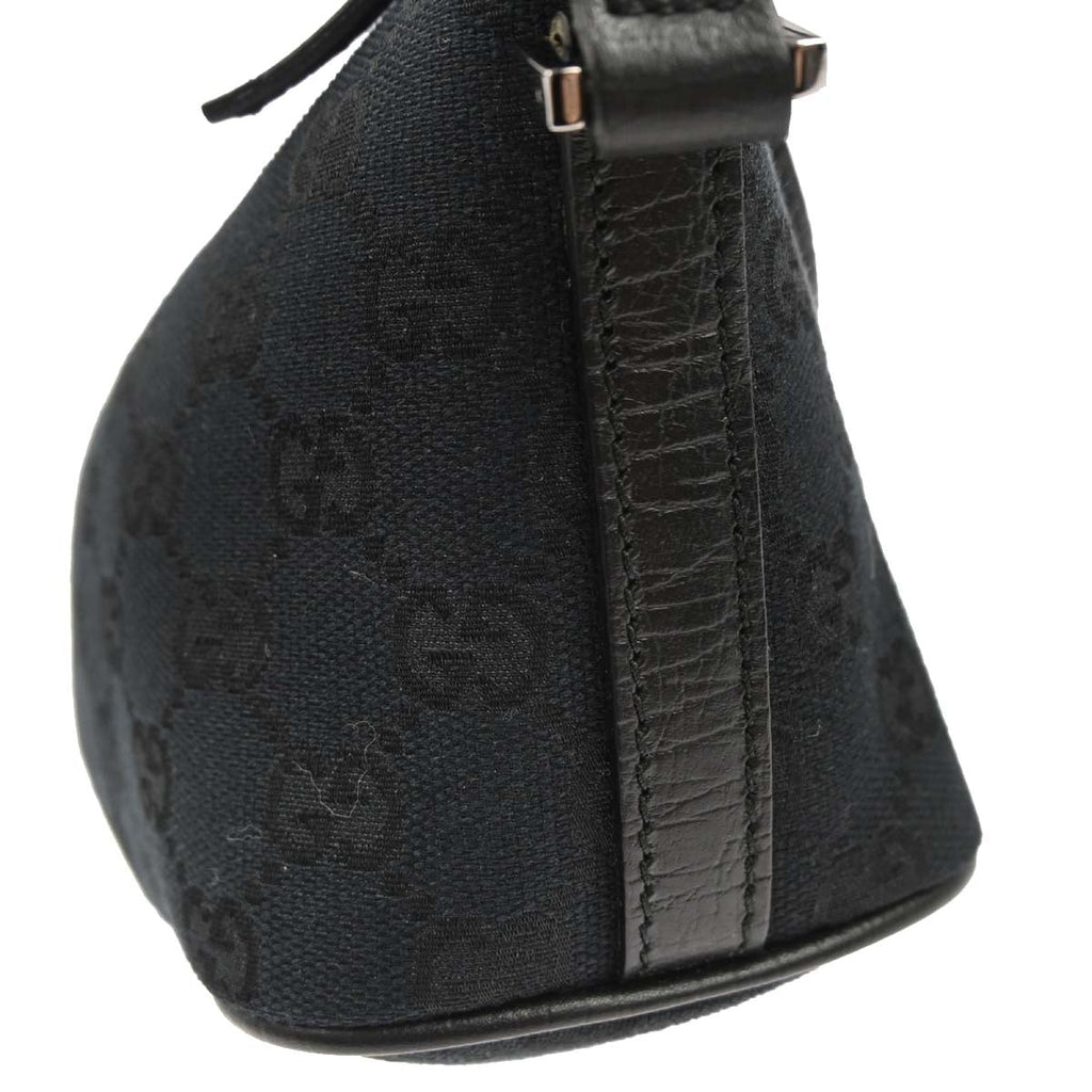 Gucci Black Canvas Sherry Line GG Handbag