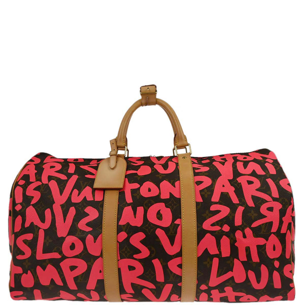 Louis Vuitton 2009 Pink Monogram Graffiti Keepall 50 Duffle Bag M93698