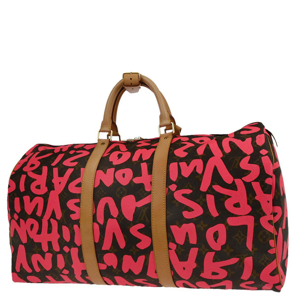 Louis Vuitton 2009 Pink Monogram Graffiti Keepall 50 Duffle Bag M93698