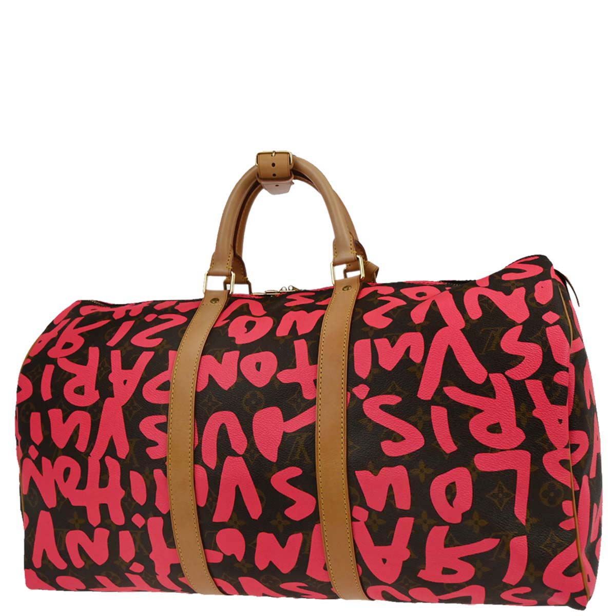 Louis Vuitton 2009 Pink Monogram Graffiti Keepall 50 Duffle Bag M93698
