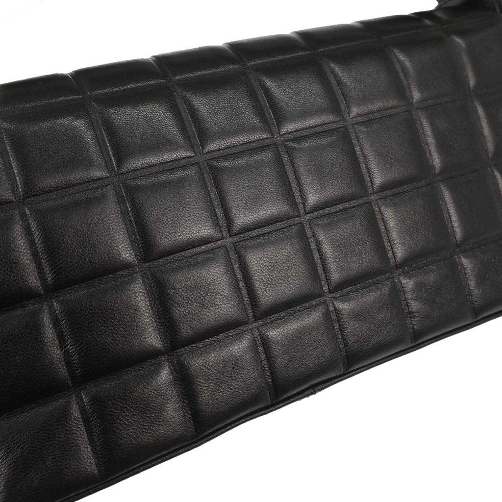 Chanel 2003-2004 Black Lambskin Choco Bar Shoulder Bag