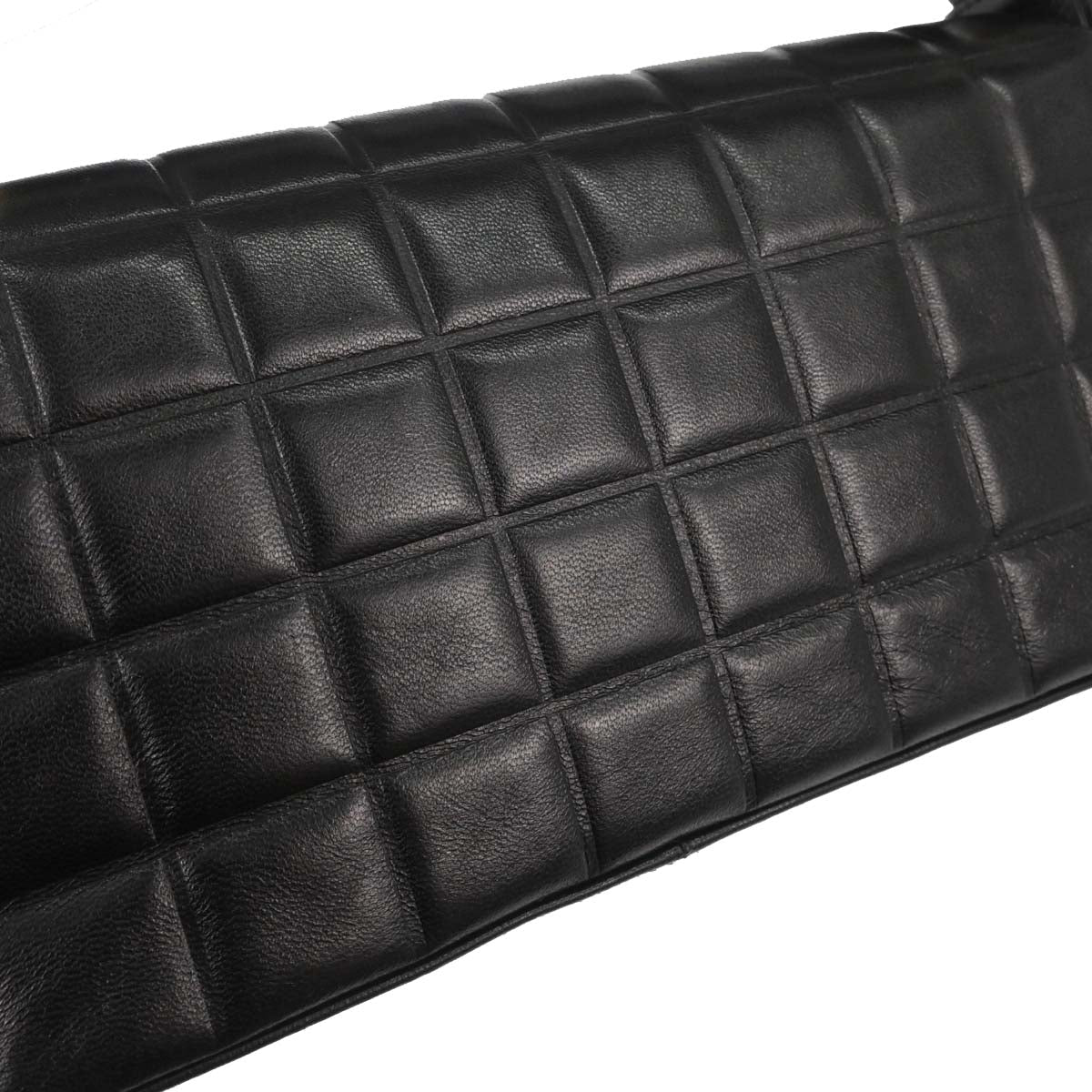 Chanel 2003-2004 Black Lambskin Choco Bar Shoulder Bag