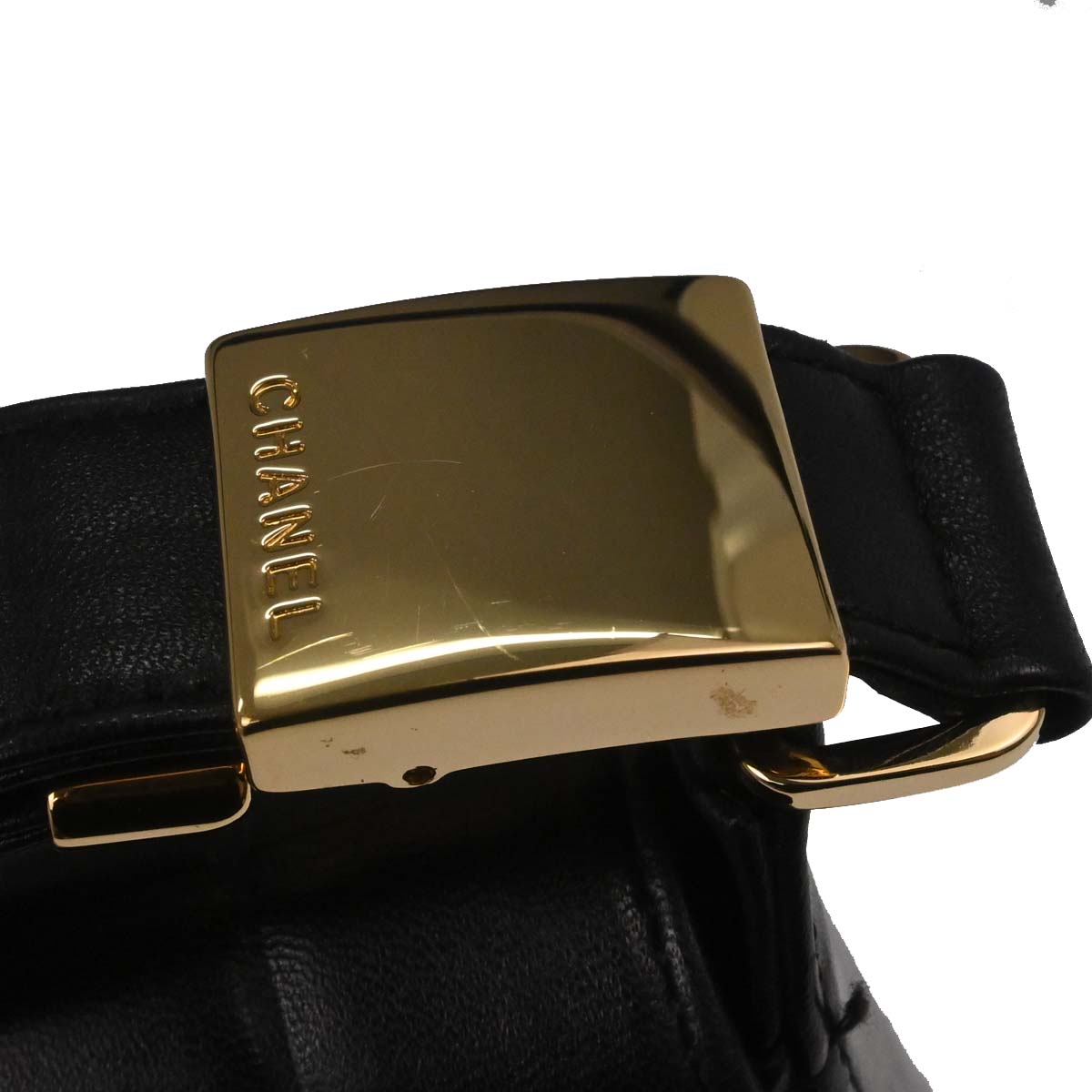 Chanel 2003-2004 Black Lambskin Choco Bar Shoulder Bag