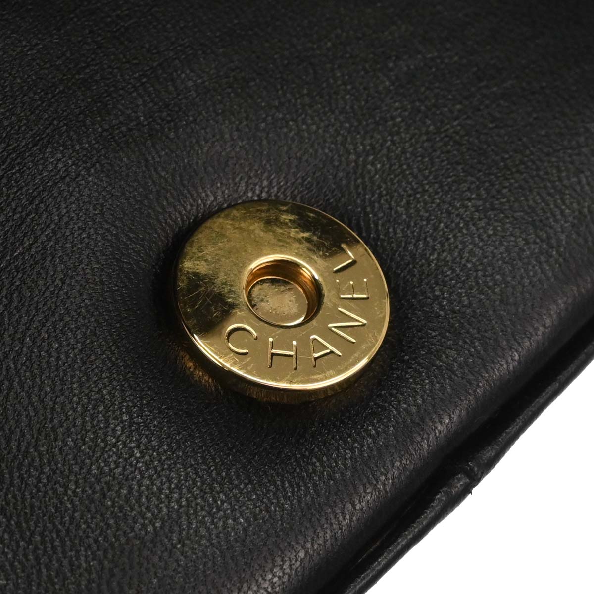 Chanel 2003-2004 Black Lambskin Choco Bar Shoulder Bag