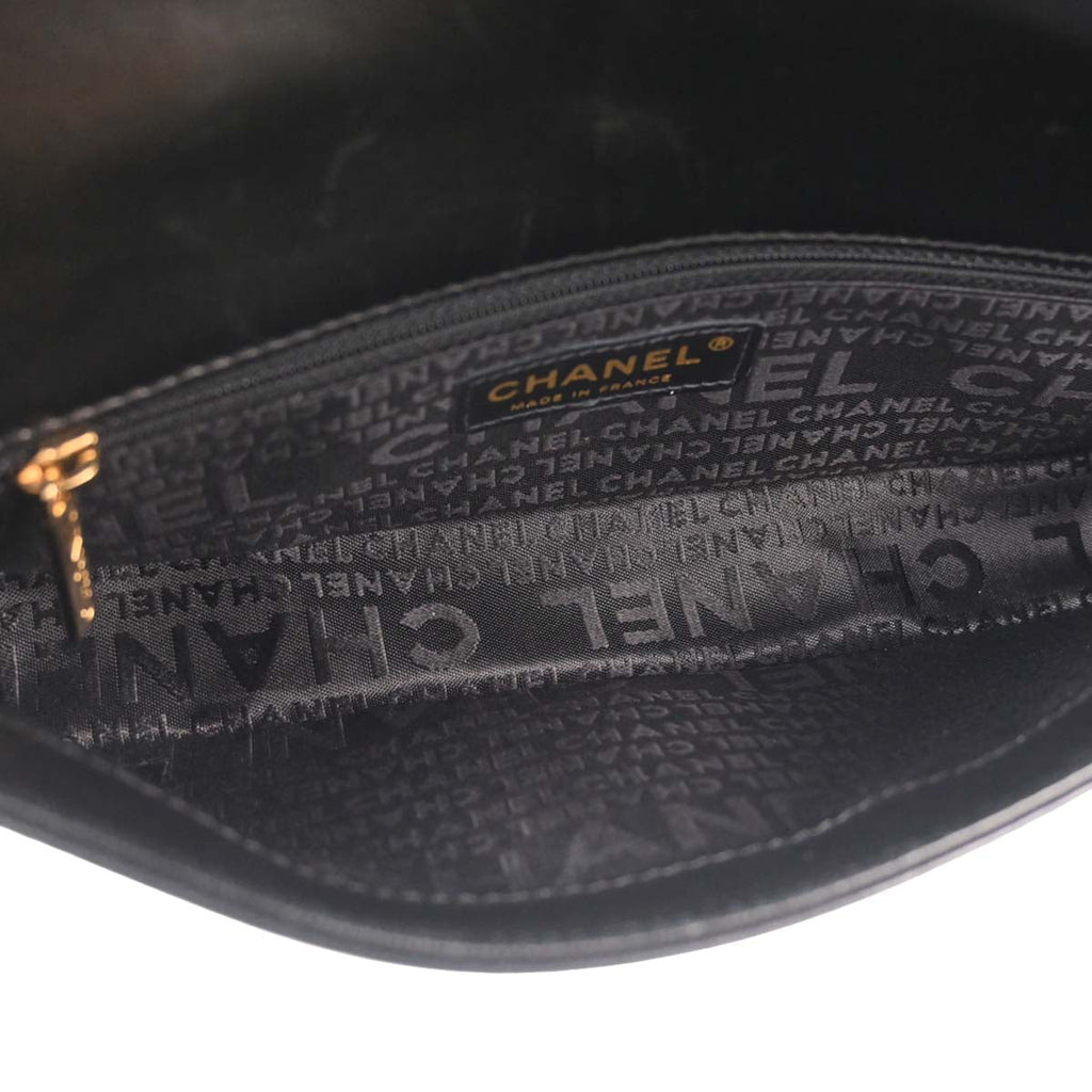 Chanel 2003-2004 Black Lambskin Choco Bar Shoulder Bag