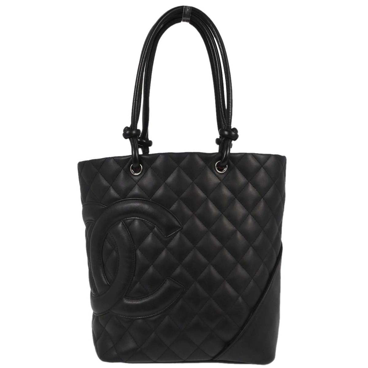 Chanel 2003-2004 Black Calfskin Cambon Ligne Tote Handbag