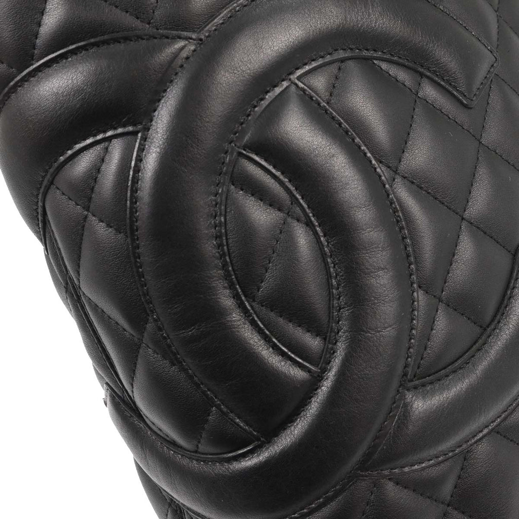 Chanel 2003-2004 Black Calfskin Cambon Ligne Tote Handbag