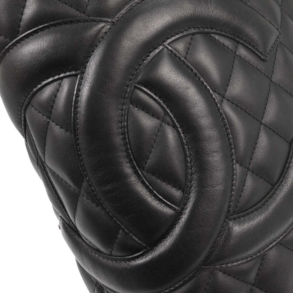 Chanel 2003-2004 Black Calfskin Cambon Ligne Tote Handbag