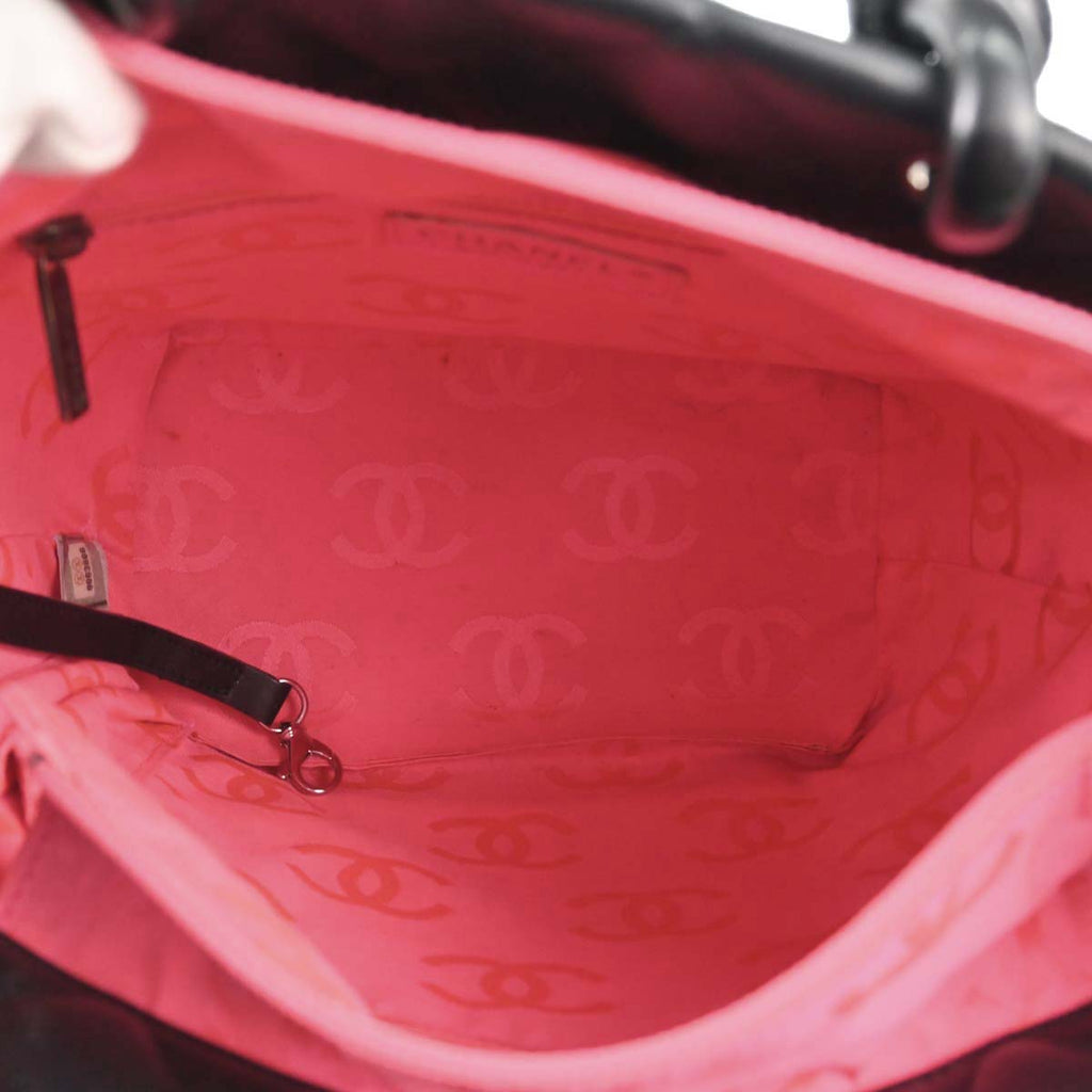 Chanel 2003-2004 Black Calfskin Cambon Ligne Tote Handbag