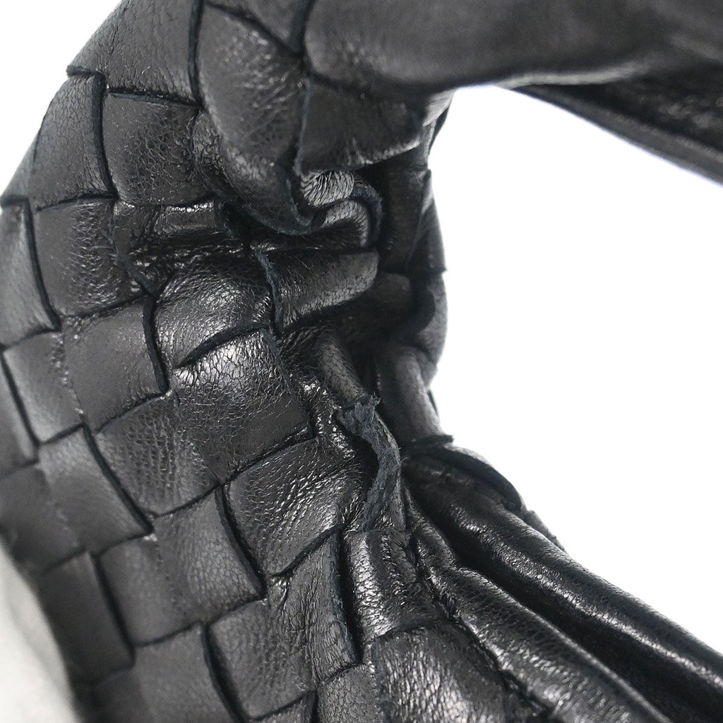 Bottega Veneta Black Lambskin Intrecciato Hobo Handbag