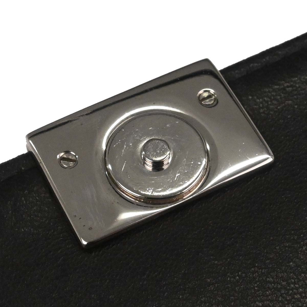 Chanel 2000-2002 Black Lambskin Choco Bar Straight Flap Shoulder Bag