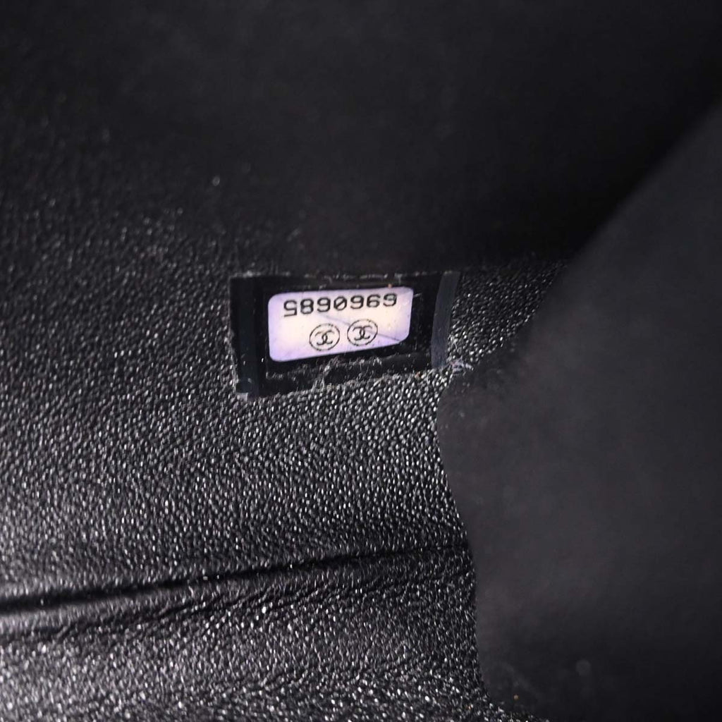 Chanel 2000-2002 Black Lambskin Choco Bar Straight Flap Shoulder Bag