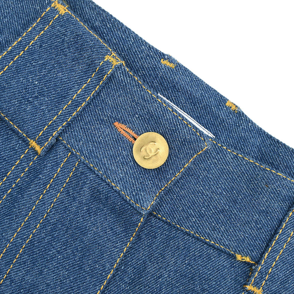 Chanel Short Denim Pants Blue #48