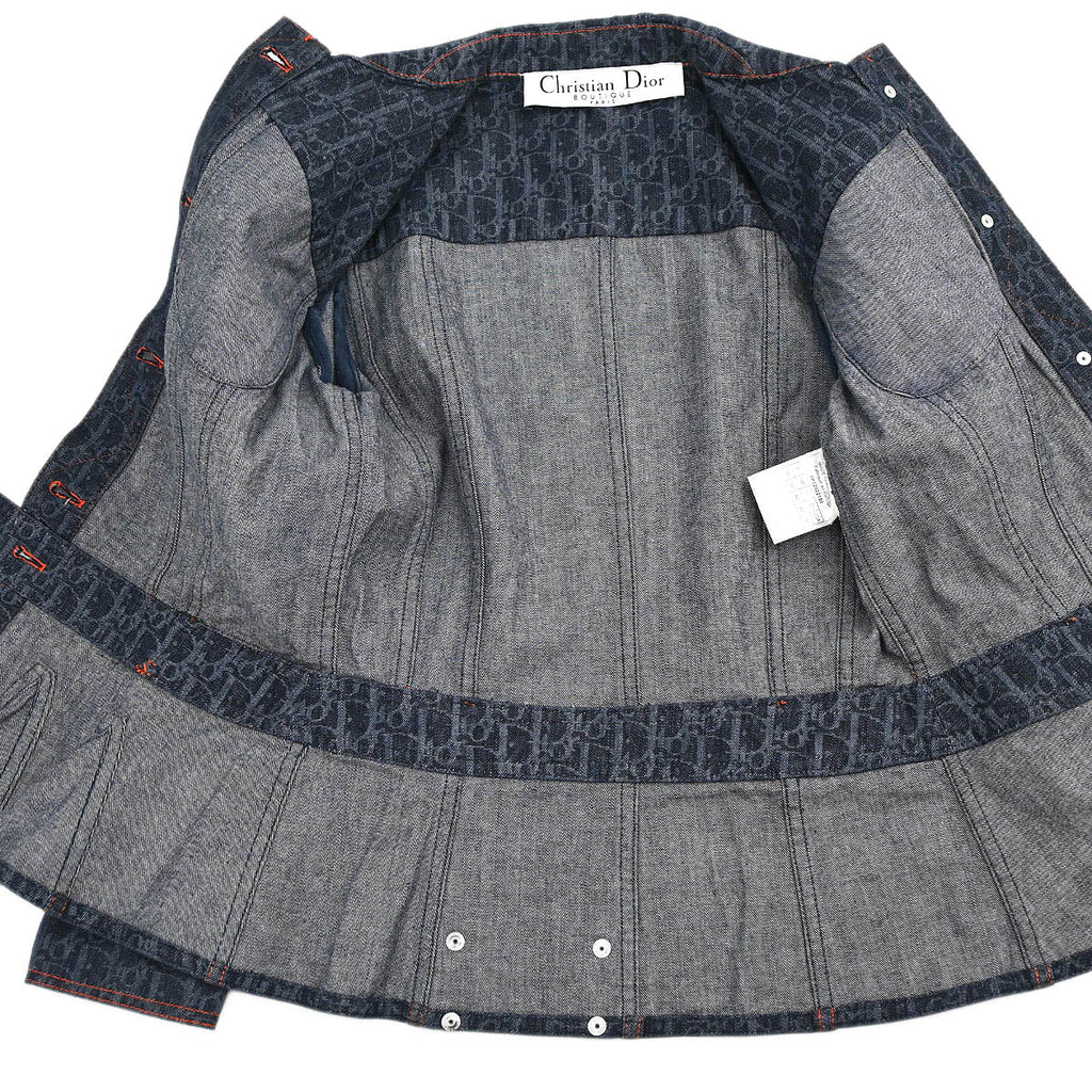 Christian Dior 2006 Single Breasted Denim Trotter Jacket Navy #38