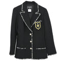 Chanel 2005 Emblem Single Breasted Jacket Black #38