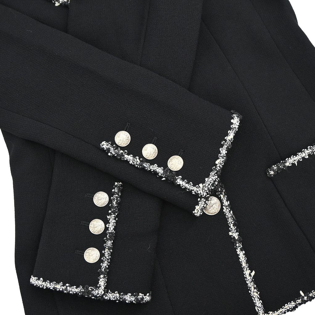 Chanel 2005 Emblem Single Breasted Jacket Black #38