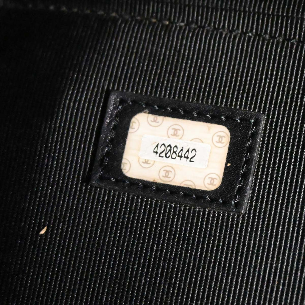 Chanel Black Caviar Skin 2way Shoulder Duffle Handbag