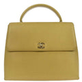 Chanel 1997-1999 Yellow Caviar Skin Kelly Top Handle Handbag
