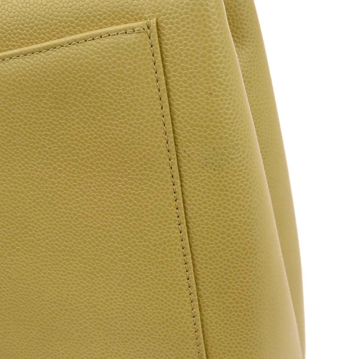 Chanel 1997-1999 Yellow Caviar Skin Kelly Top Handle Handbag