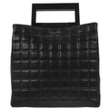 Chanel 2002-2003 Black Lambskin Choco Bar Tote Handbag