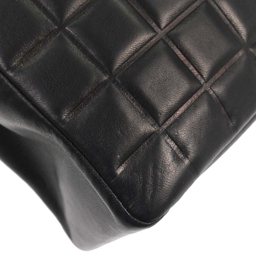 Chanel 2002-2003 Black Lambskin Choco Bar Tote Handbag