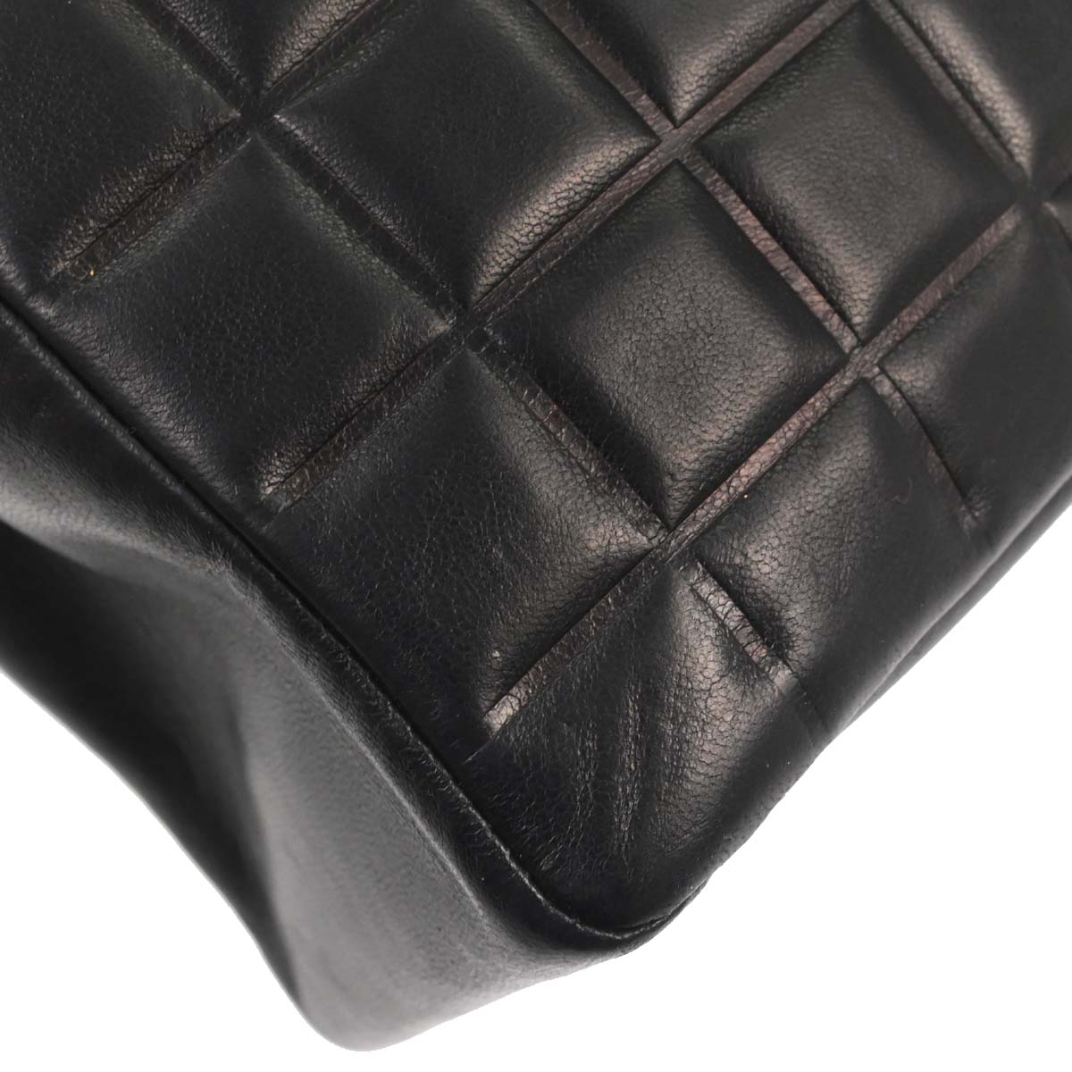 Chanel 2002-2003 Black Lambskin Choco Bar Tote Handbag