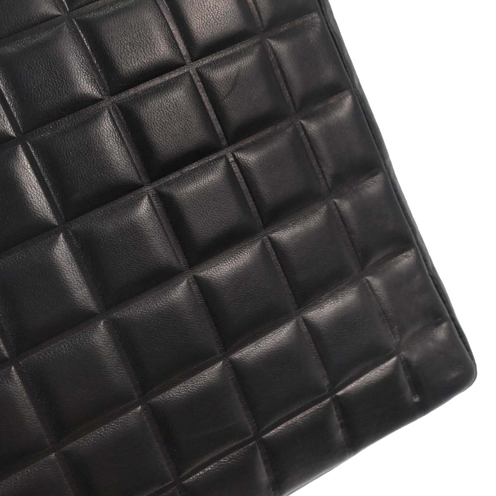 Chanel 2002-2003 Black Lambskin Choco Bar Tote Handbag