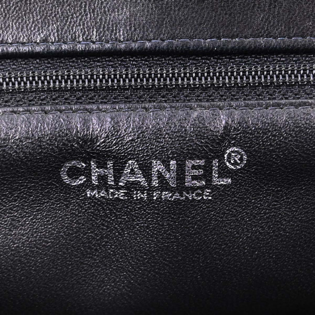 Chanel 2002-2003 Black Lambskin Choco Bar Tote Handbag