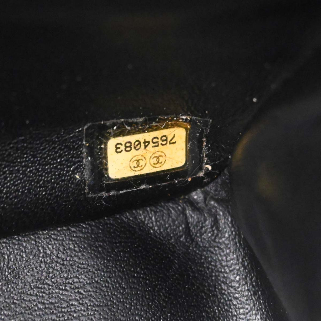 Chanel 2002-2003 Black Lambskin Choco Bar Tote Handbag