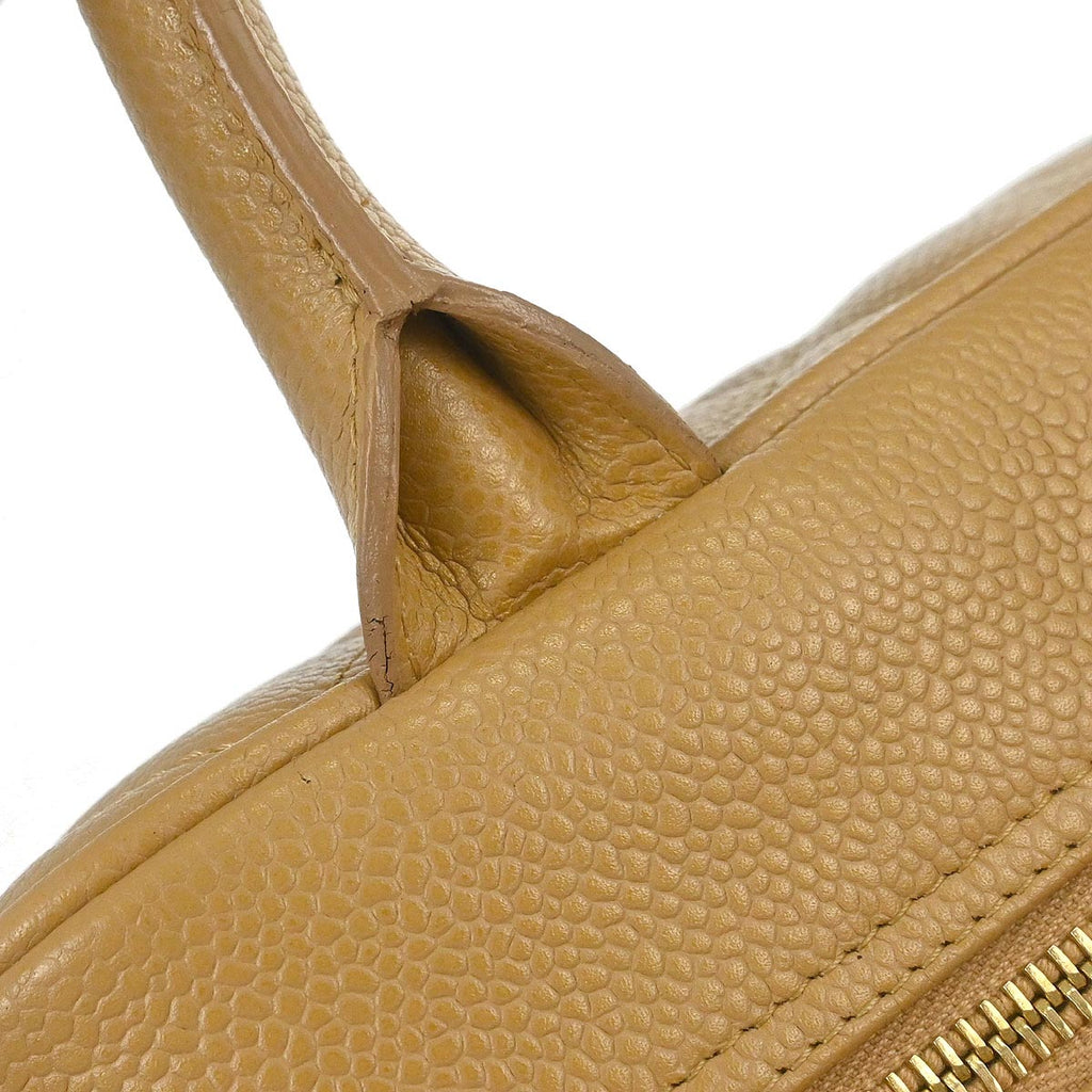 Chanel Beige Caviar Skin Bowling Bag 27