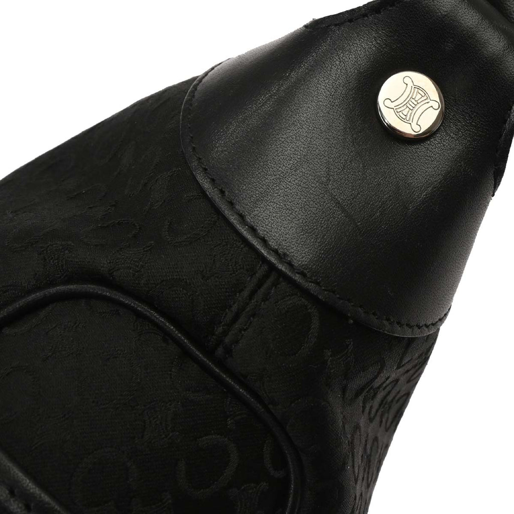 Celine Black Satin C Macadam Handbag