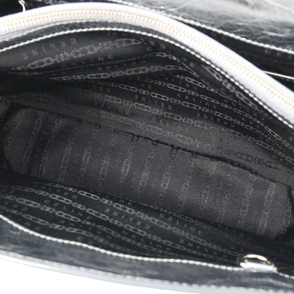 Celine Metallic Silver Leather Boogie Bag Handbag