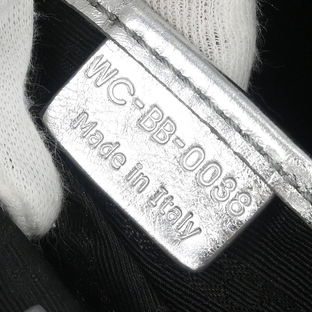 Celine Metallic Silver Leather Boogie Bag Handbag
