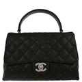 Chanel 2005-2006 Black Caviar Skin Top Handle Handbag