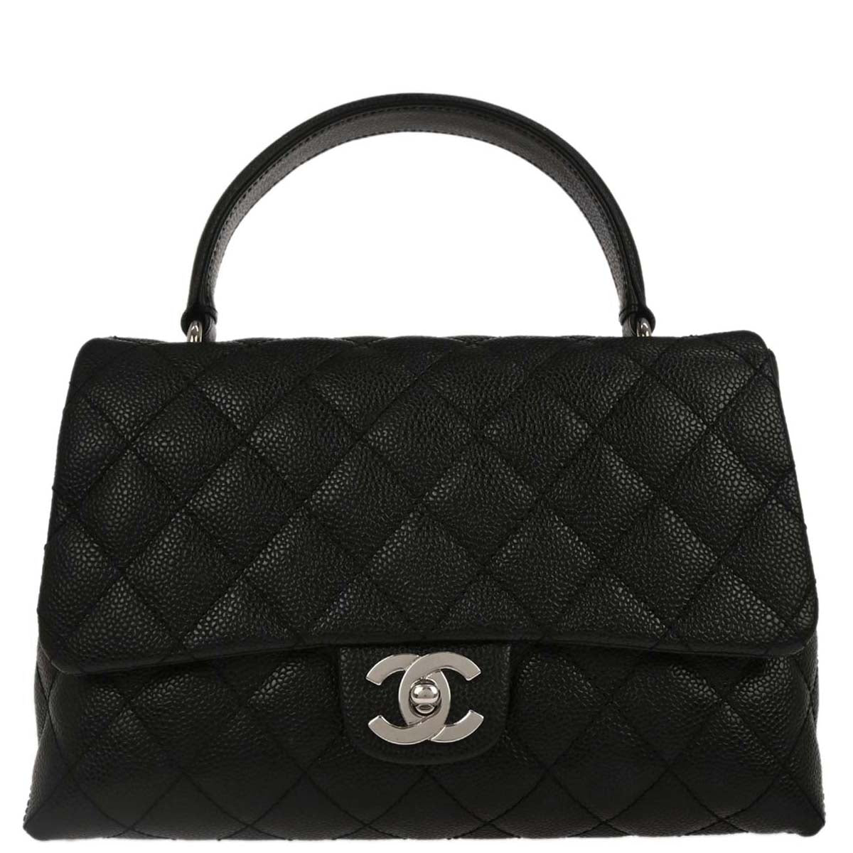 Chanel 2005-2006 Black Caviar Skin Top Handle Handbag