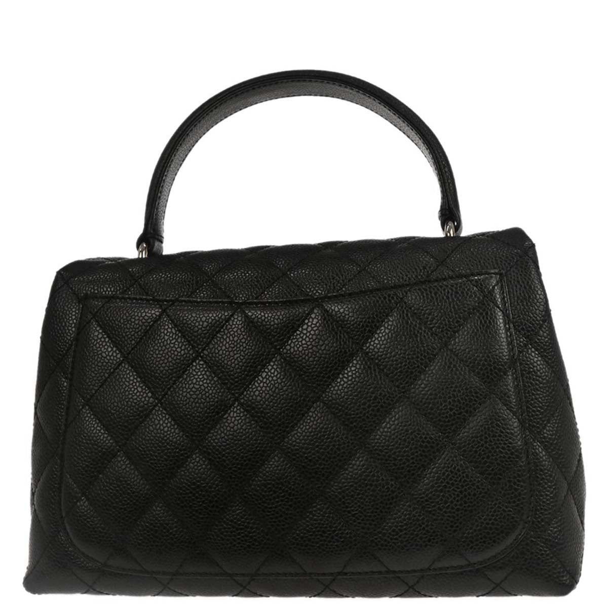 Chanel 2005-2006 Black Caviar Skin Top Handle Handbag