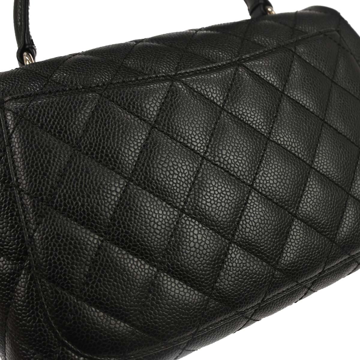 Chanel 2005-2006 Black Caviar Skin Top Handle Handbag