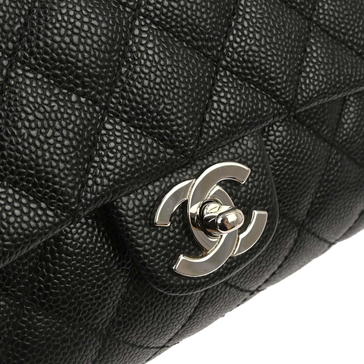 Chanel 2005-2006 Black Caviar Skin Top Handle Handbag