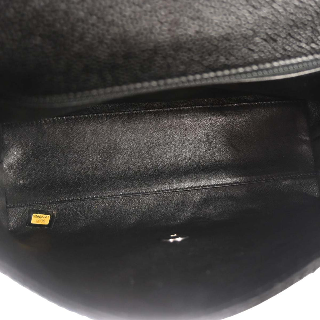 Chanel 2005-2006 Black Caviar Skin Top Handle Handbag